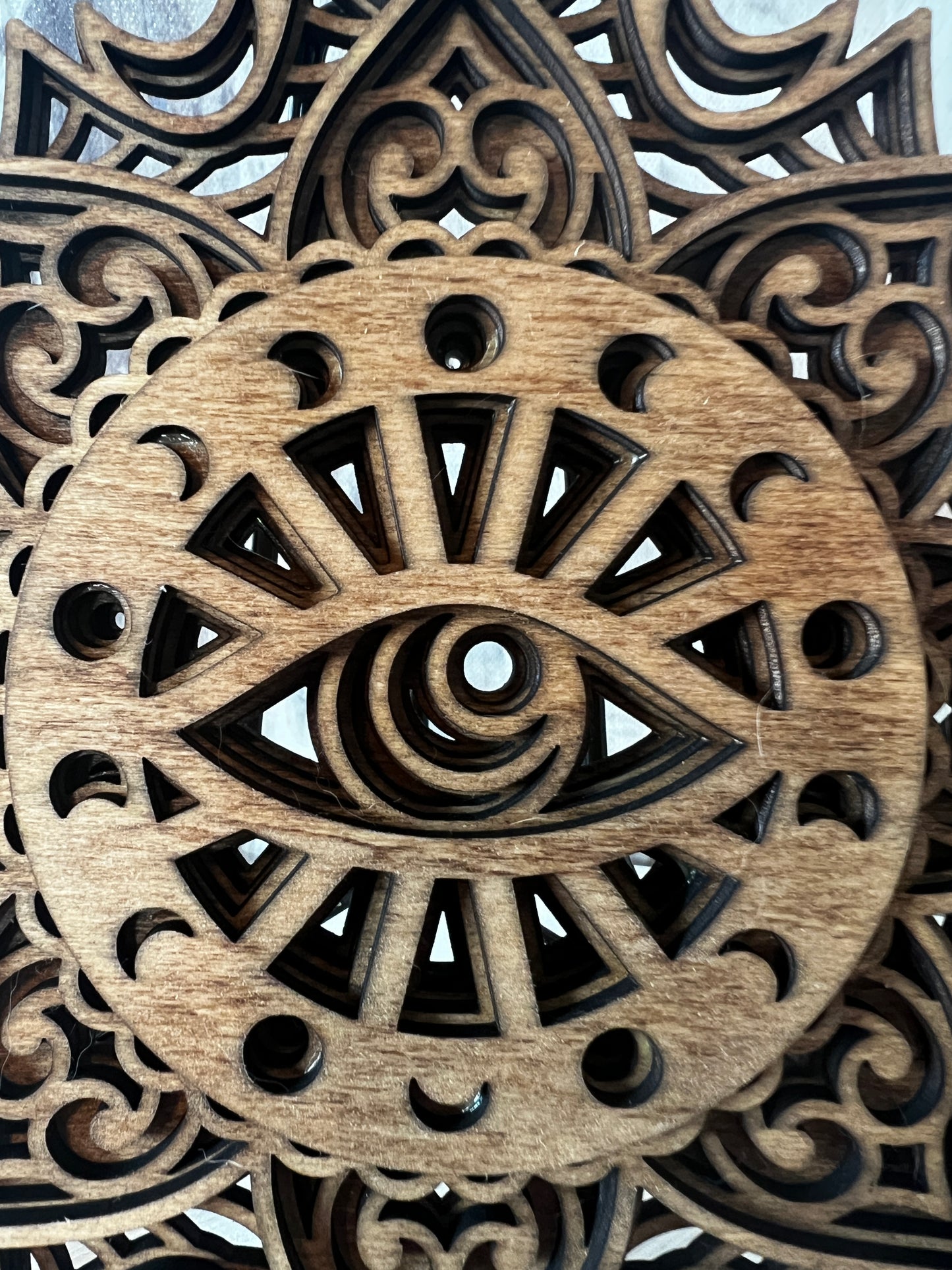 Celestial Eye Layered Wooden Mandala