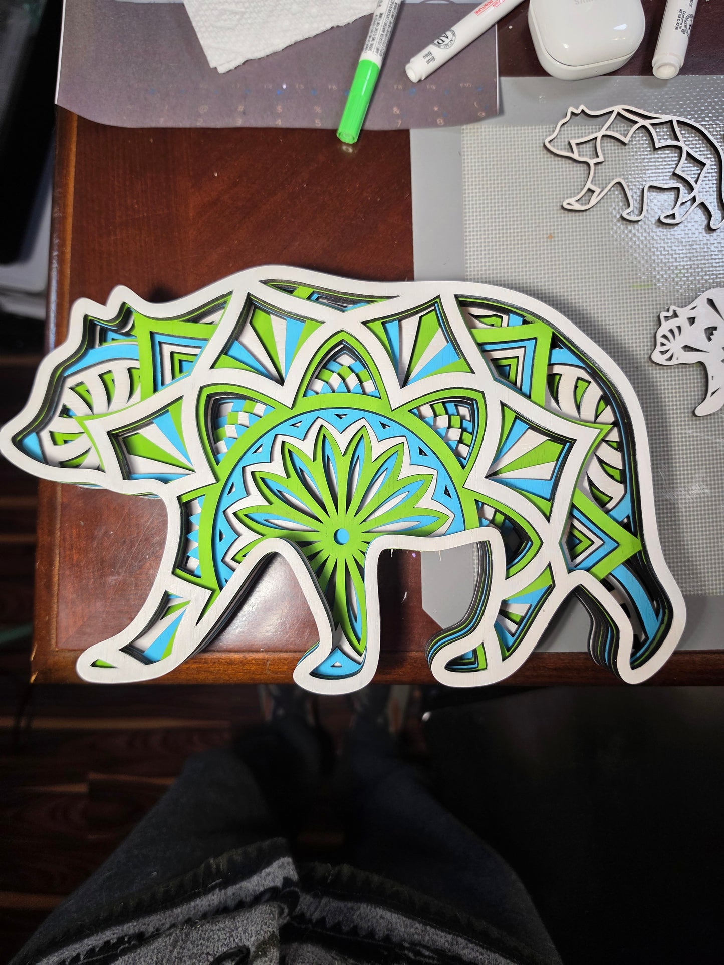 Layered Wooden Bear Mandala