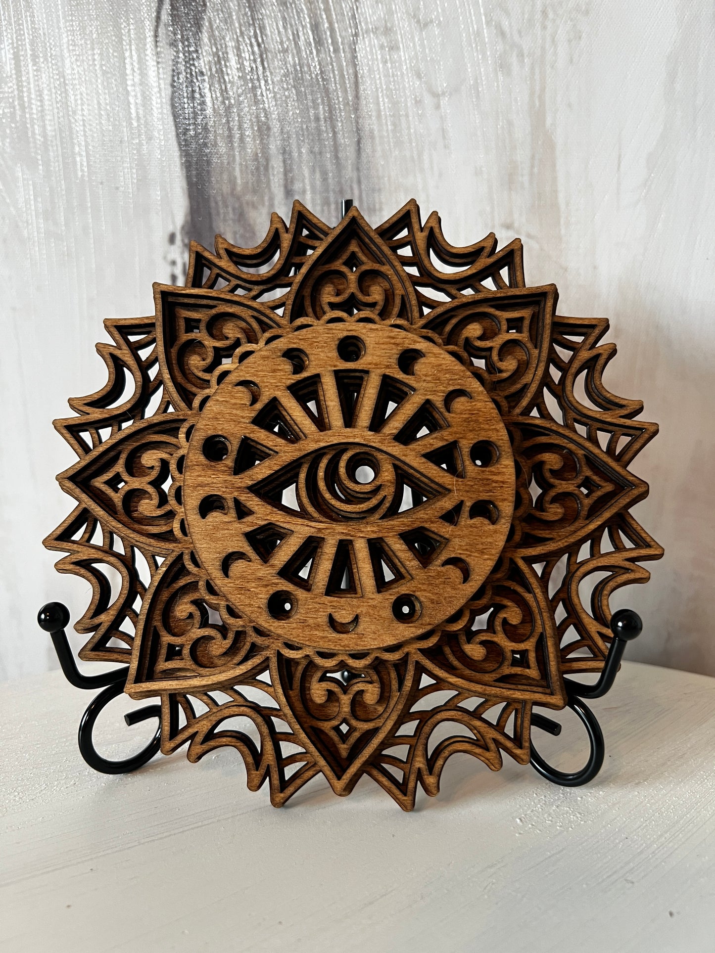 Celestial Eye Layered Wooden Mandala