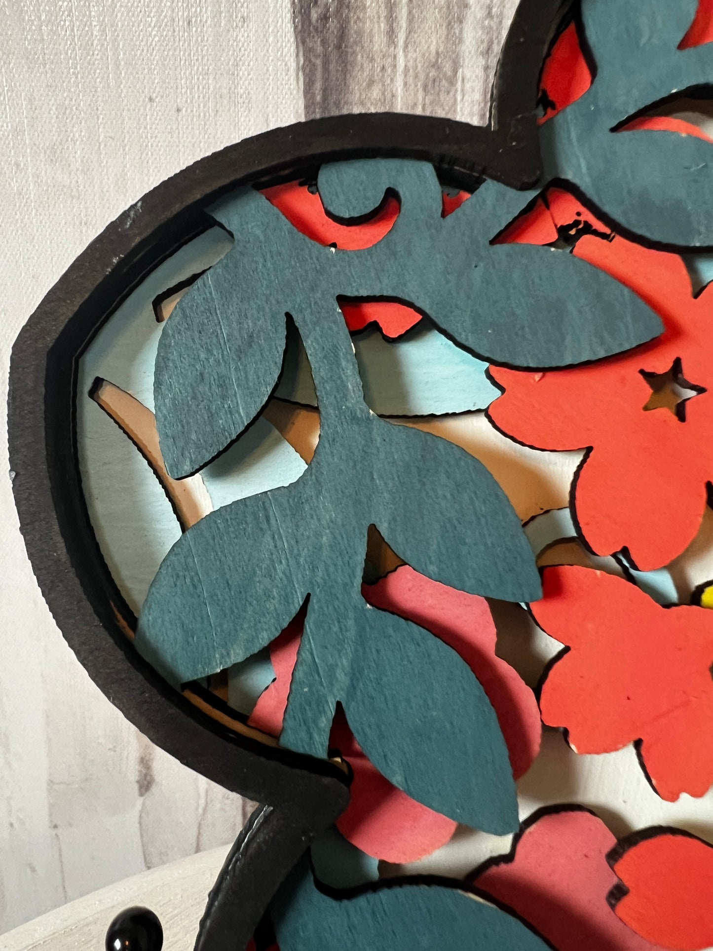 Floral Layered Wood Plaque
