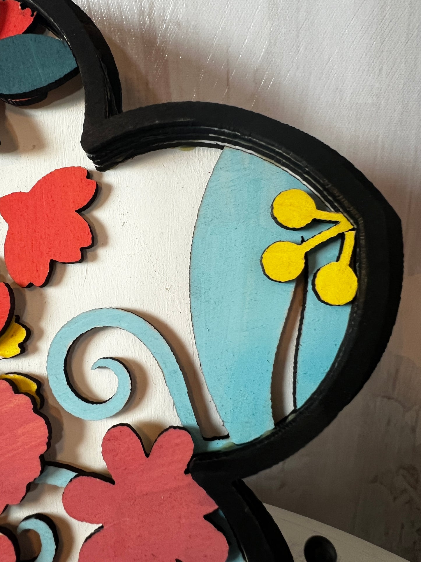 Floral Layered Wood Plaque