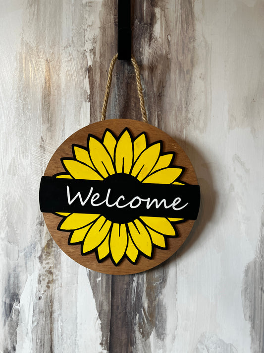 Sunflower Welcome Door Hanger