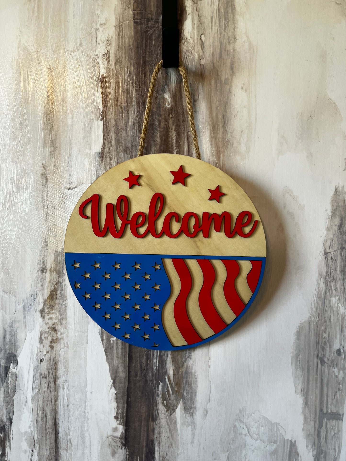 Patriotic Welcome Door Hanger