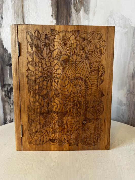 Handcrafted Engraved Wooden Keepsake Box