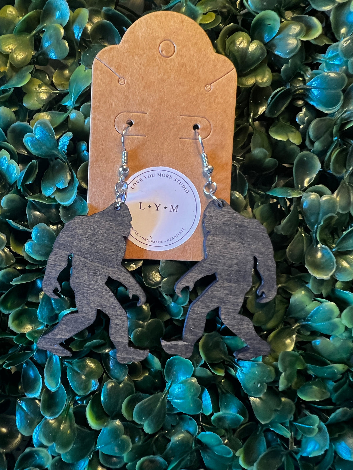 Bigfoot Wooden Earrings