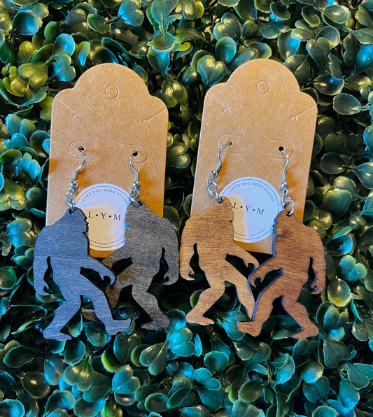 Bigfoot Wooden Earrings