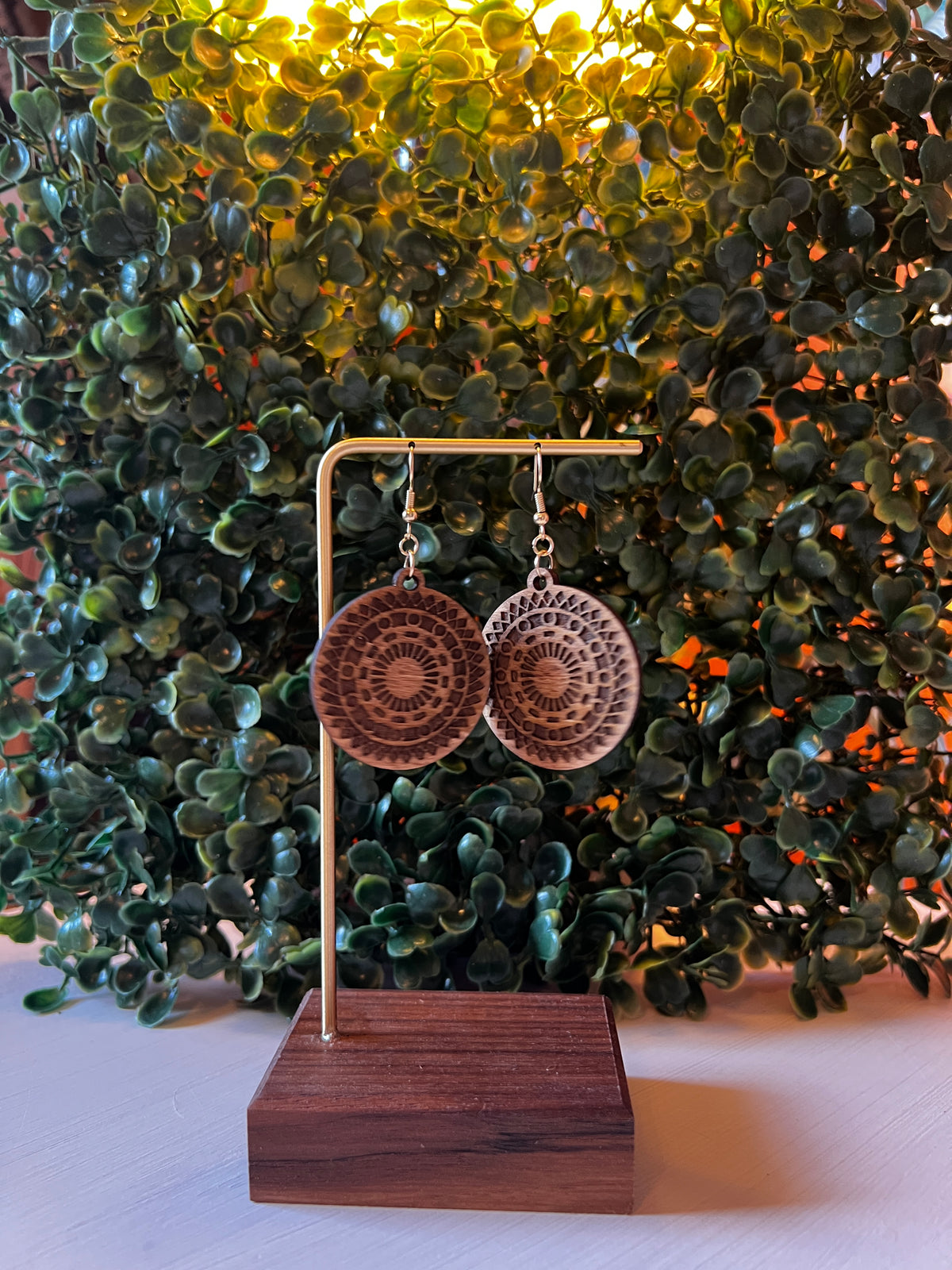 Mandala Wooden Earrings
