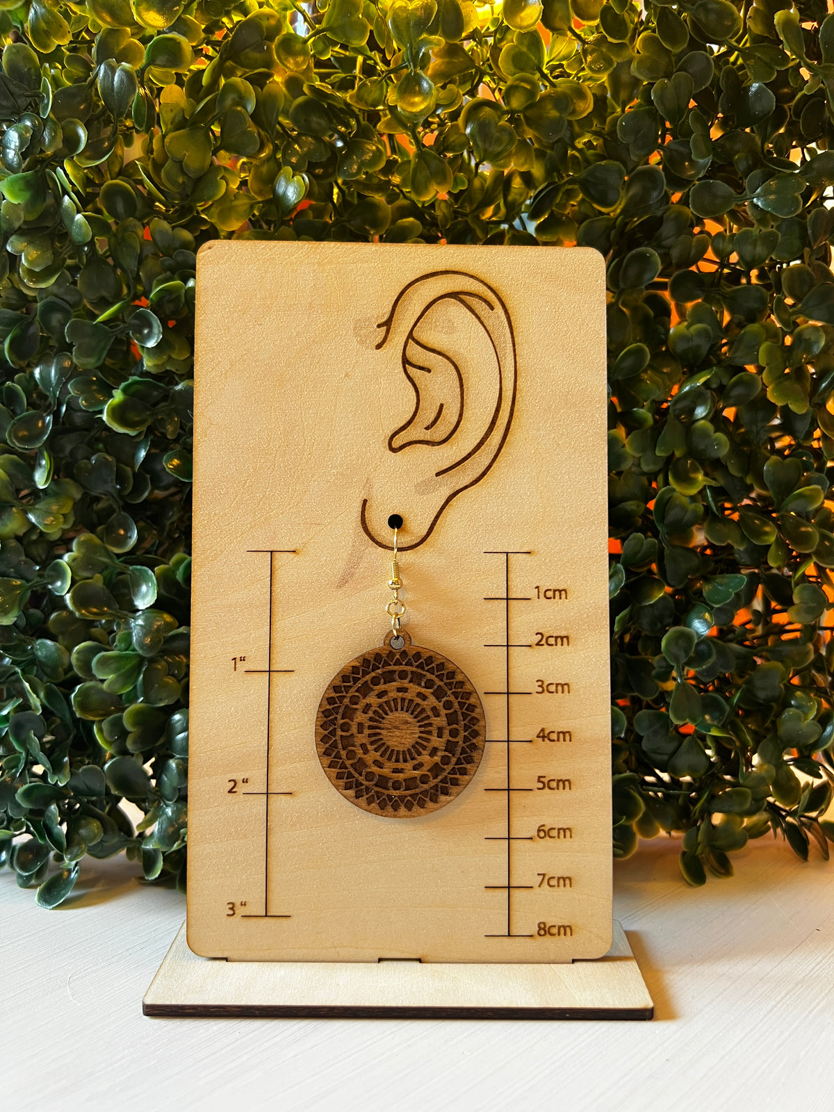 Mandala Wooden Earrings