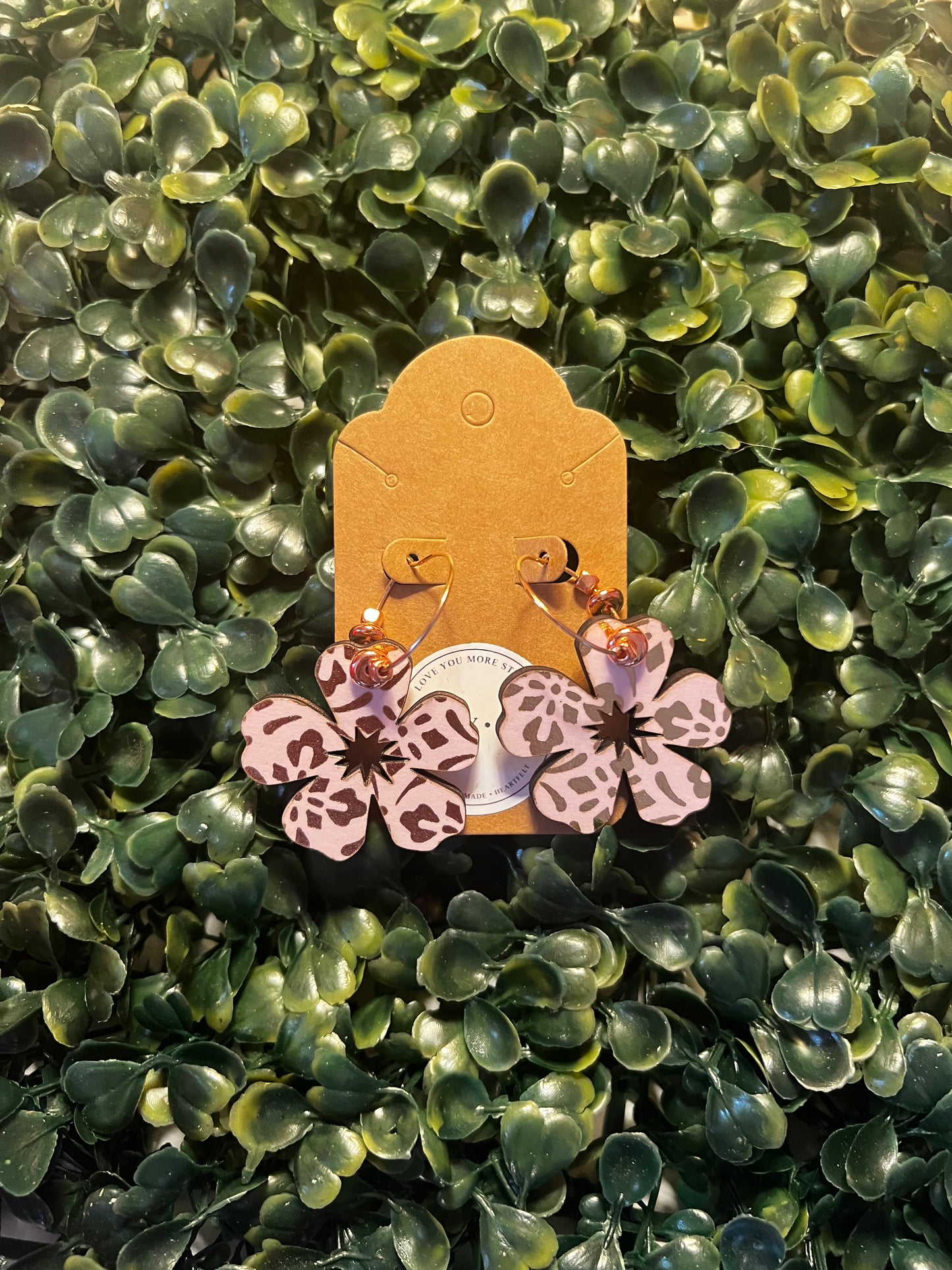 Flower Pink Shimmer Earrings