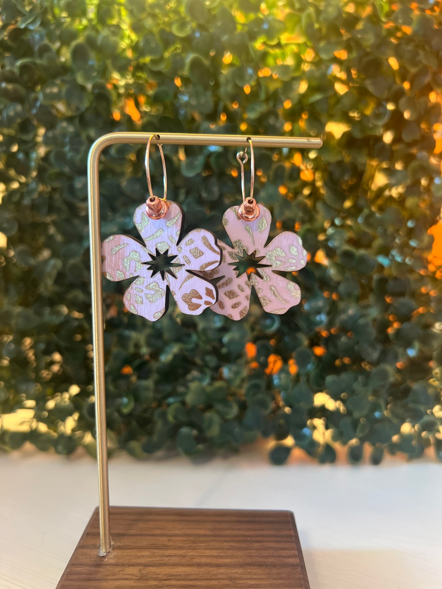 Flower Pink Shimmer Earrings