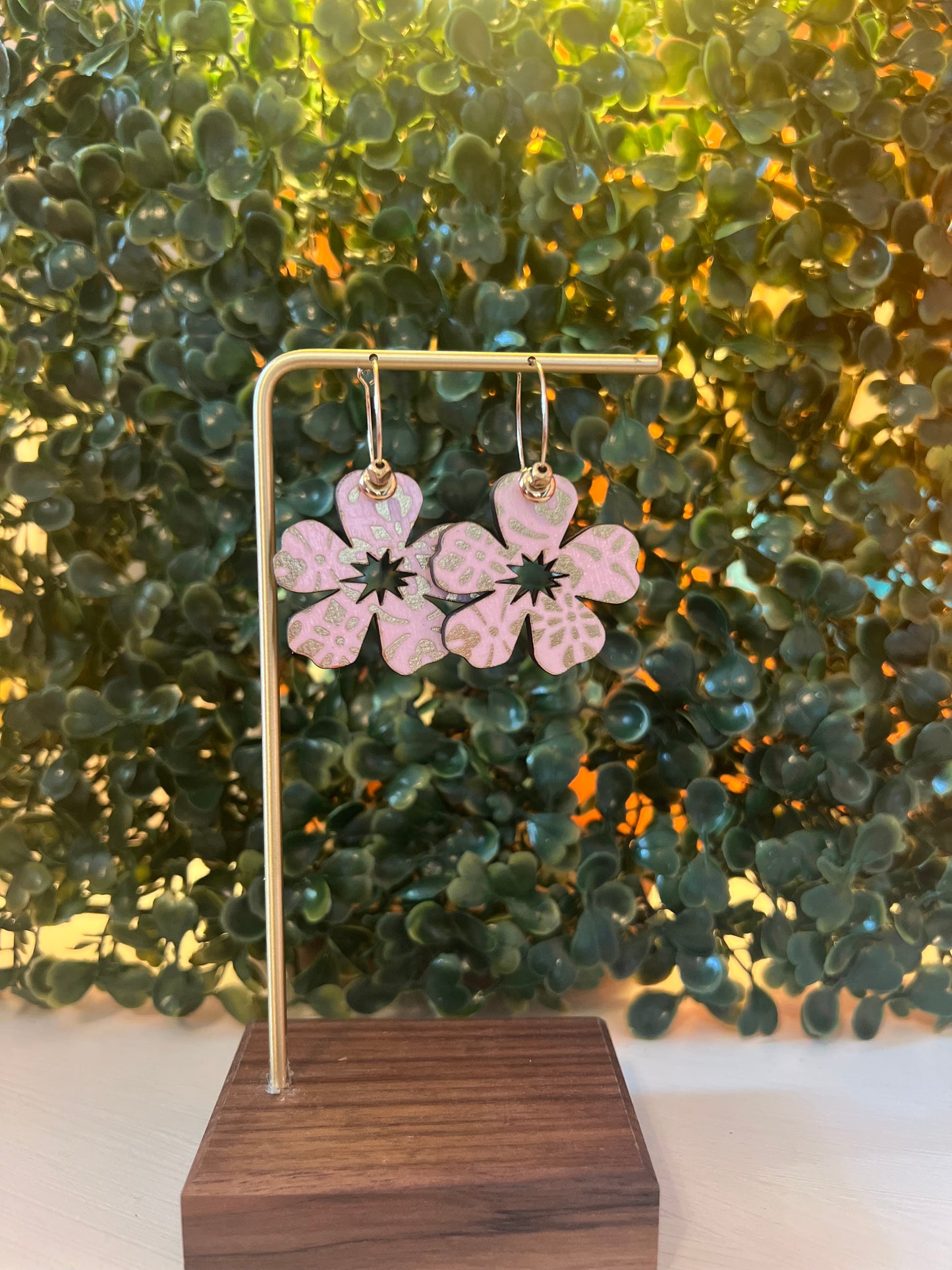Flower Pink Shimmer Earrings