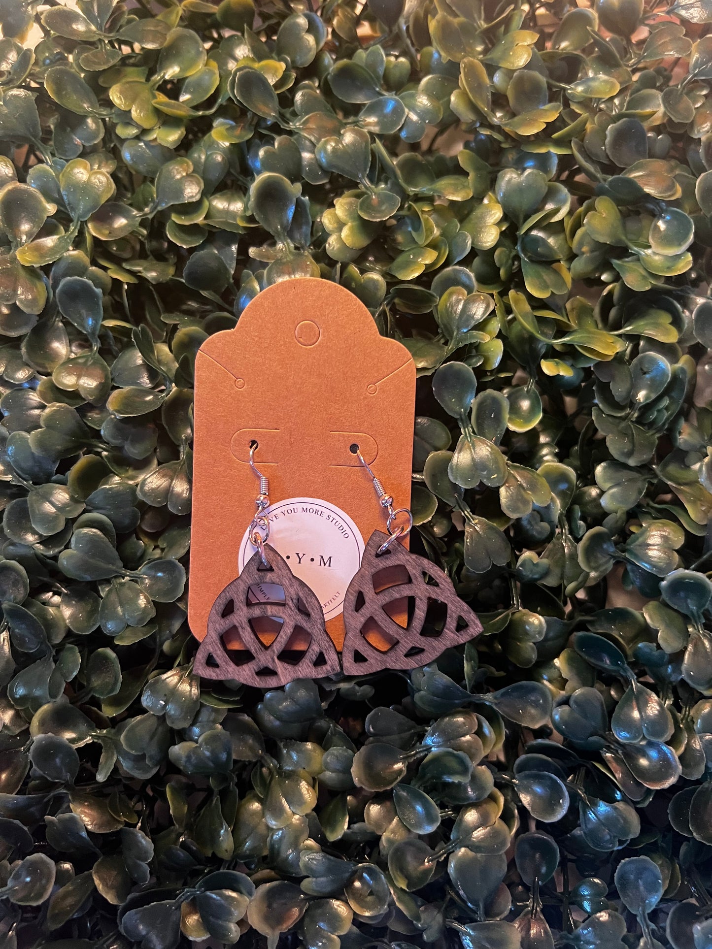 Wood Trinity Earrings