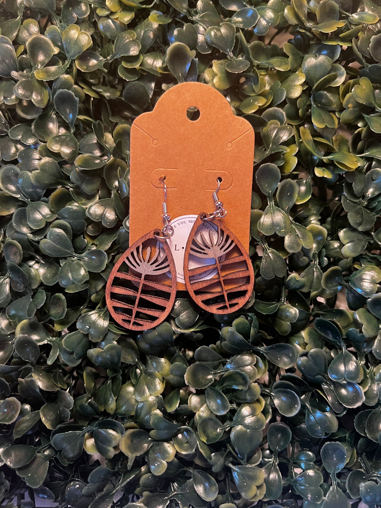Dandelion Wood Dangle Earrings