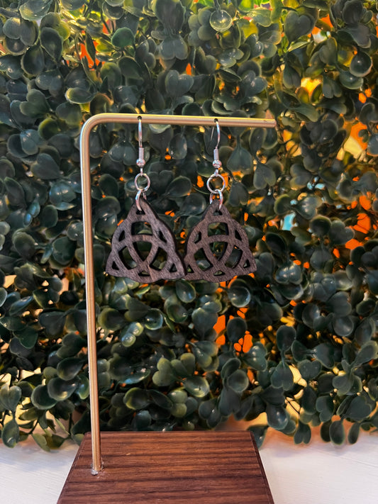 Wood Trinity Earrings